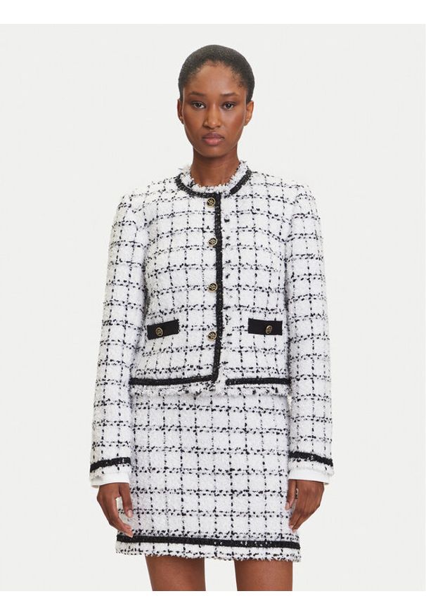 Karl Lagerfeld - KARL LAGERFELD Marynarka A3W14038 Écru Regular Fit. Typ kołnierza: dekolt w karo. Materiał: syntetyk