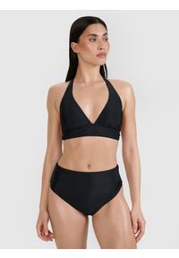 4f - 4F Góra od bikini damska - czarna M. Kolor: czarny. Materiał: materiał, syntetyk, elastan