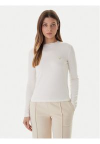 Guess Bluzka V6RI00 KD741 Écru Slim Fit. Kolor: kremowy. Materiał: bawełna #1