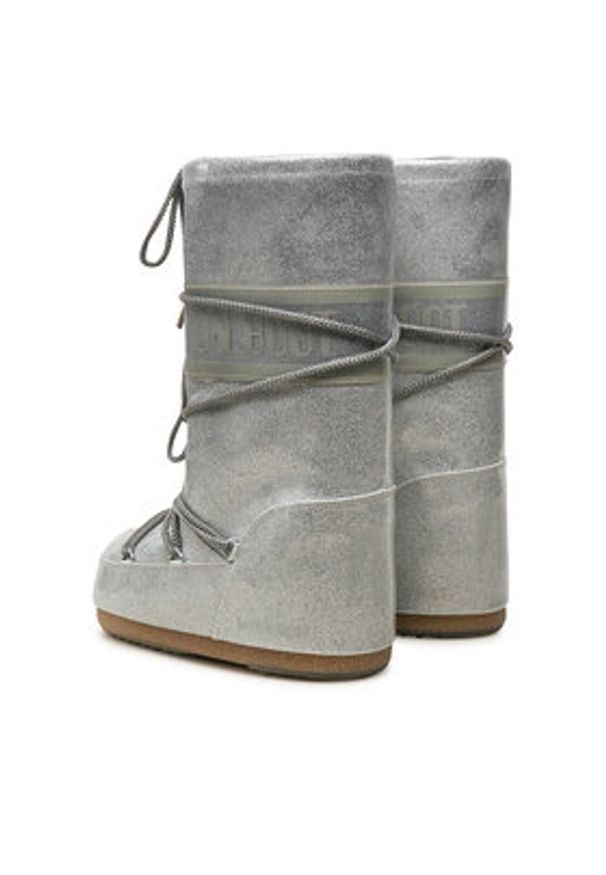 Moon Boot Śniegowce Icon Glitter 80D1402850 Srebrny. Kolor: srebrny. Materiał: skóra