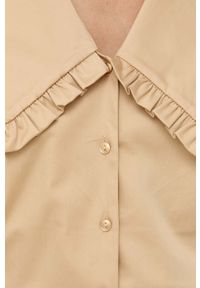 Notes du Nord koszula damska kolor beżowy relaxed z kołnierzykiem klasycznym. Typ kołnierza: kołnierzyk klasyczny. Kolor: beżowy. Długość rękawa: krótki rękaw. Długość: krótkie. Styl: klasyczny #3