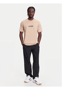 Adidas - adidas T-Shirt Essentials Linear JX5709 Beżowy Regular Fit. Kolor: beżowy. Materiał: bawełna