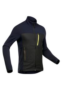 FORCLAZ - Bluza trekkingowa męska Forclaz MT900 merino. Kolor: niebieski, wielokolorowy, czarny. Materiał: tkanina, wełna, elastan, poliamid, materiał, włókno. Sport: wspinaczka #1