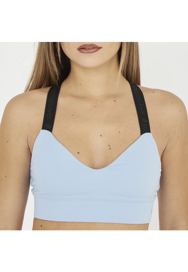 LEGEA - Crop top do treningu DESPINA. Kolor: niebieski, wielokolorowy, czarny. Materiał: nylon, elastan. Sport: fitness