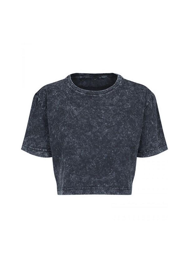 BUILD YOUR BRAND - Koszulka Damska Acid Wash Crop T-shirt. Kolor: biały, wielokolorowy, szary