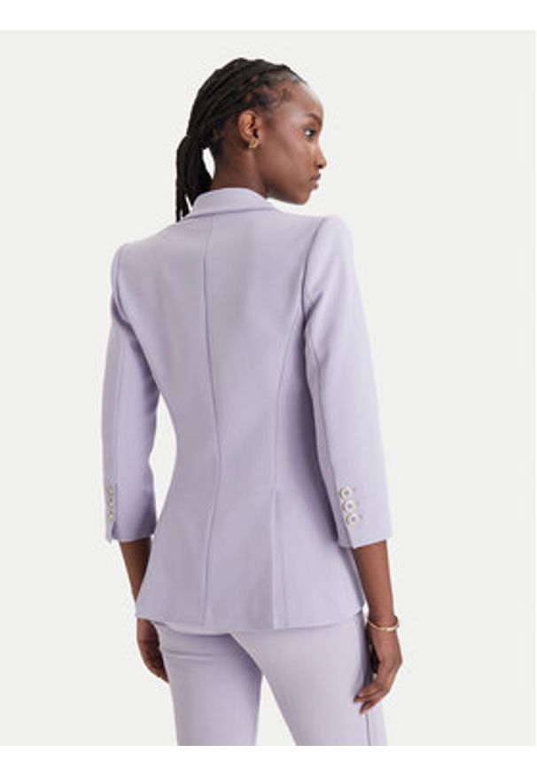 Elisabetta Franchi Marynarka GI-215-61E2-V590 Fioletowy Regular Fit. Kolor: fioletowy. Materiał: syntetyk