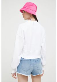 Abercrombie & Fitch bluza damska kolor biały gładka. Kolor: biały. Materiał: dzianina. Wzór: gładki #5