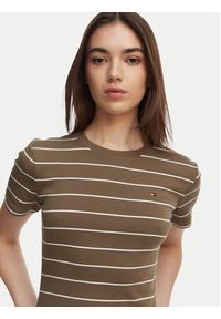 TOMMY HILFIGER - Tommy Hilfiger T-Shirt New Cody WW0WW40587 Brązowy Slim Fit. Kolor: brązowy. Materiał: bawełna #4