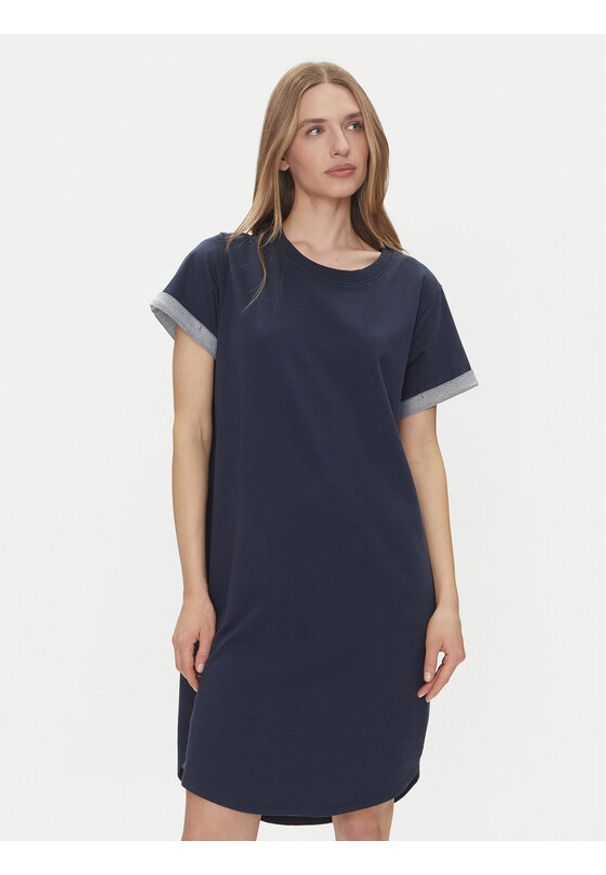 JDY Sukienka codzienna Ivy 15174793 Granatowy Regular Fit. Okazja: na co dzień. Kolor: niebieski. Materiał: bawełna. Typ sukienki: proste. Styl: casual