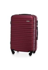 Wittchen - Średnia walizka z ABS-u z żebrowaniem bordowa. Kolor: czerwony. Materiał: guma #10