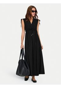 only - ONLY Sukienka letnia Goa 15363694 Czarny Regular Fit. Kolor: czarny. Materiał: len, wiskoza. Sezon: lato #1