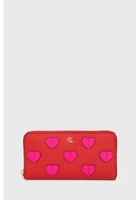 Lauren Ralph Lauren portfel skórzany damski kolor czerwony. Kolor: czerwony. Materiał: skóra