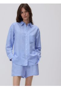 Reserved - Koszula z lnem - wielobarwny. Materiał: len