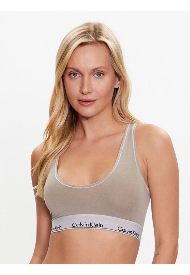 Calvin Klein Underwear Biustonosz top 000QF7294E Beżowy. Kolor: beżowy. Materiał: bawełna