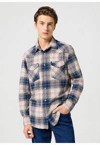 Wrangler - WRANGLER MĘSKA KOSZULA WESTERN SHIRT NAVY RED 112357248 W5B4008852