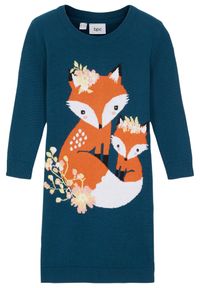bonprix - Sukienka dzianinowa. Kolor: niebieski. Materiał: dzianina #1