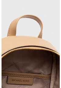 MICHAEL Michael Kors plecak skórzany damski kolor beżowy mały gładki. Kolor: beżowy. Materiał: skóra. Wzór: gładki #2