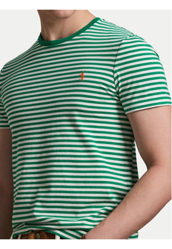 Polo Ralph Lauren T-Shirt 710956828500 Zielony Slim Fit. Typ kołnierza: polo. Kolor: zielony. Materiał: bawełna
