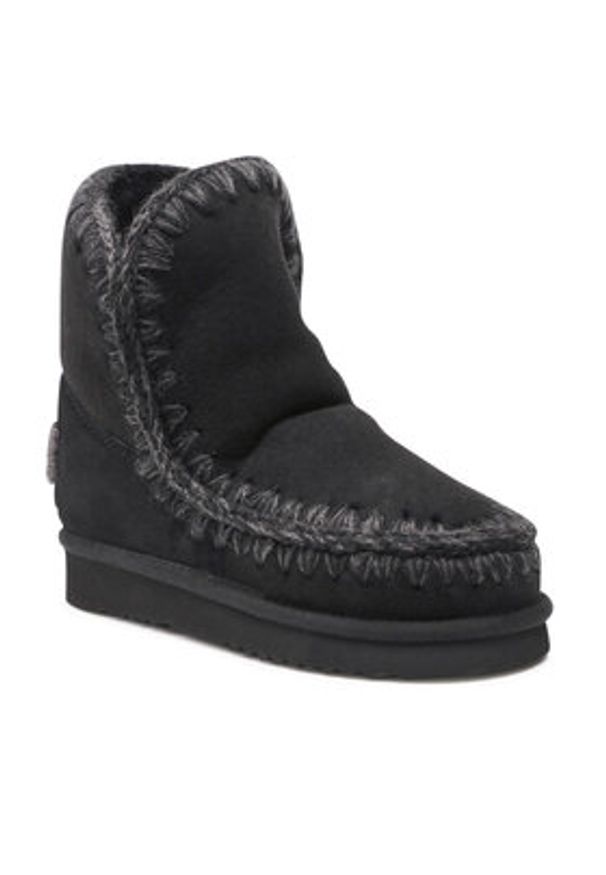 Mou Śniegowce Eskimo 18 Glitter Logo MU.FW101050A Czarny. Kolor: czarny. Materiał: skóra