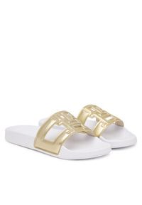 TOMMY HILFIGER - Tommy Hilfiger Klapki Monogram Pool Slide FW0FW09525 Złoty. Kolor: złoty. Materiał: skóra #3
