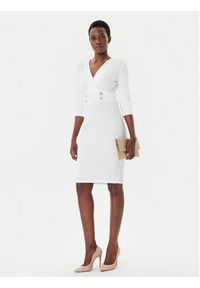 Rinascimento Sukienka koktajlowa CFC0126151003 Biały Slim Fit. Kolor: biały. Materiał: syntetyk. Styl: wizytowy #4