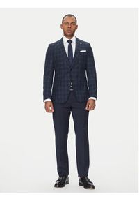 BOSS Marynarka H-Hutson-233 50535057 Granatowy Slim Fit. Kolor: niebieski. Materiał: wełna #7