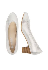 Rieker Czółenka 44650-90 Srebrny. Kolor: srebrny. Materiał: materiał #2