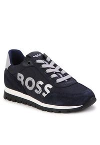 BOSS - Boss Sneakersy J29360 S Granatowy. Kolor: niebieski. Materiał: zamsz, skóra #3