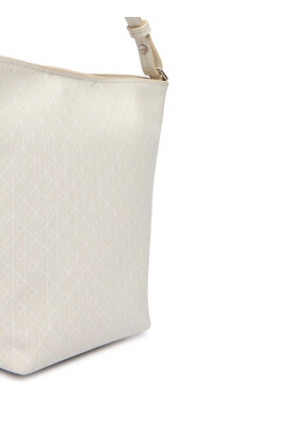 Calvin Klein Torebka Emblem Aop Sm Bucket Crossbody LV04F3506G Biały. Kolor: biały. Materiał: skórzane