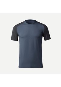 FORCLAZ - Koszulka męska trekkingowa z krótkim rękawem Forclaz MT500 merino. Kolor: czarny, szary, wielokolorowy. Materiał: wełna, poliamid, materiał, elastan. Długość rękawa: krótki rękaw. Długość: krótkie