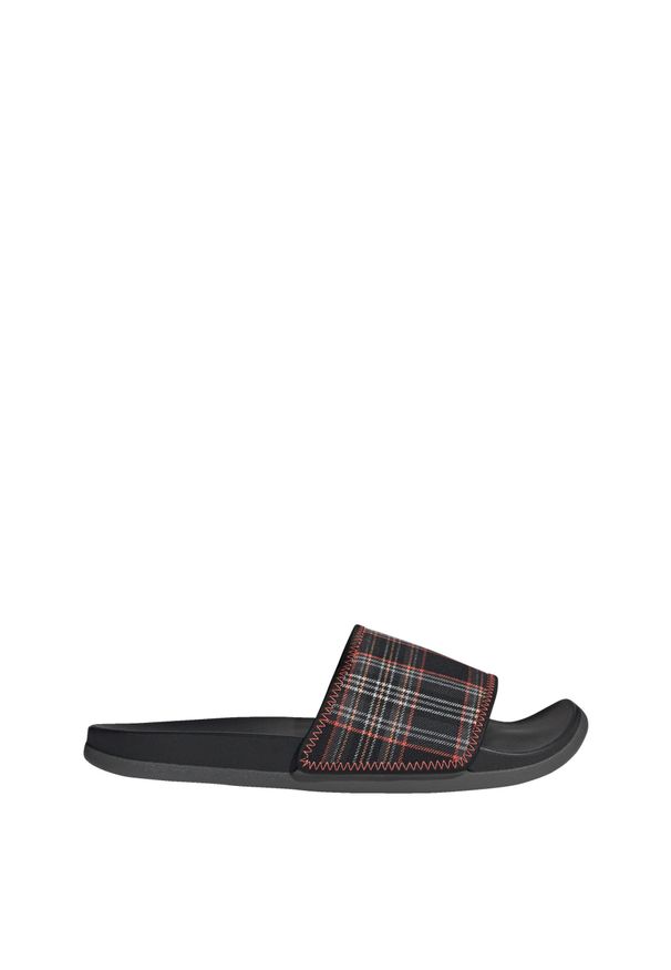 Adidas - adilette Comfort Slides. Kolor: czarny, szary, wielokolorowy. Materiał: materiał. Styl: sportowy
