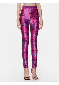 Legginsy Versace Jeans Couture. Kolor: różowy. Materiał: syntetyk #1