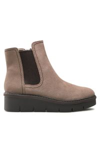 Clarks Botki Airabell Move 261685994 Brązowy. Kolor: brązowy. Materiał: skóra, zamsz