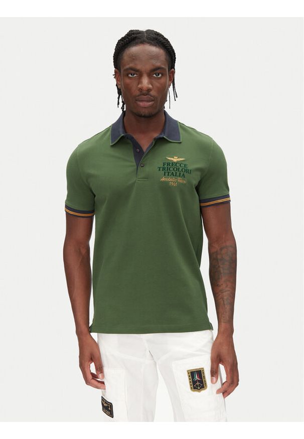 Aeronautica Militare Polo 251PO1859P191 Zielony Regular Fit. Typ kołnierza: polo. Kolor: zielony. Materiał: bawełna