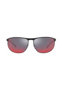 Emporio Armani okulary przeciwsłoneczne męskie kolor czarny. Kształt: owalne. Kolor: czarny
