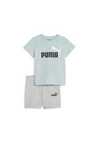 Puma - Zestaw niemowlęcy koszulki i szortów Minicats PUMA Turquoise Surf Blue. Kolor: niebieski. Styl: sportowy