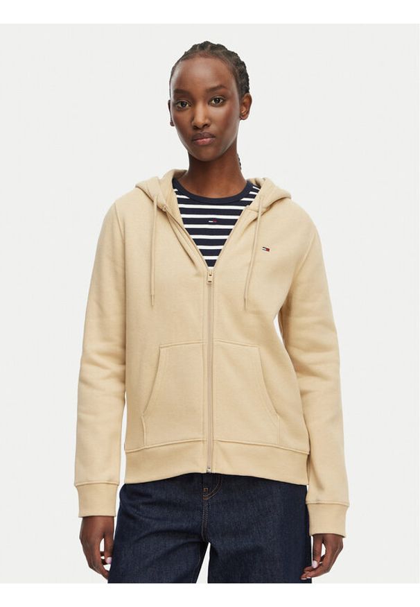 Tommy Jeans Bluza Flag DW0DW19729 Beżowy Regular Fit. Kolor: beżowy. Materiał: bawełna