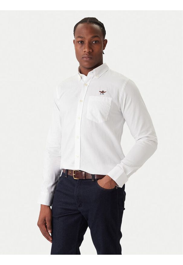 Aeronautica Militare Koszula 252CA1277UCT03532 Biały Regular Fit. Kolor: biały. Materiał: bawełna