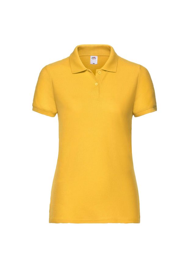 FRUIT OF THE LOOM - Koszulka Polo Damska. Typ kołnierza: polo. Kolor: pomarańczowy, wielokolorowy, żółty