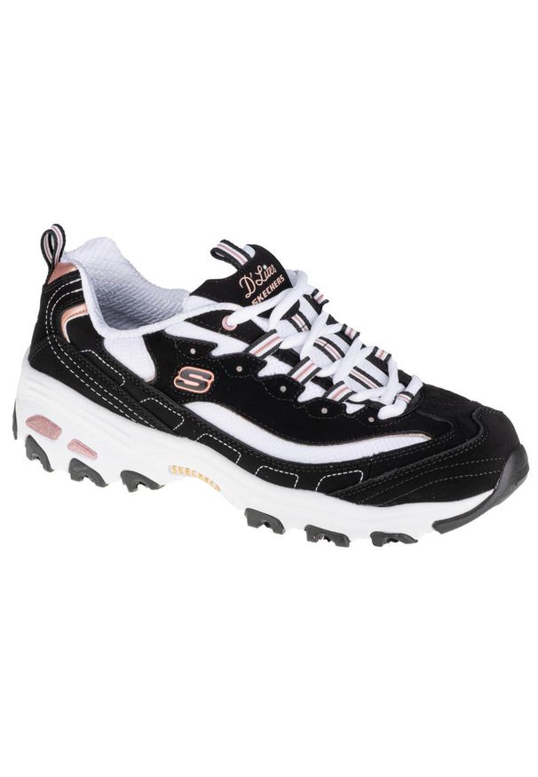 skechers - Buty sportowe Sneakersy damskie, D'Lites Devoted Fan. Kolor: czarny. Sport: turystyka piesza