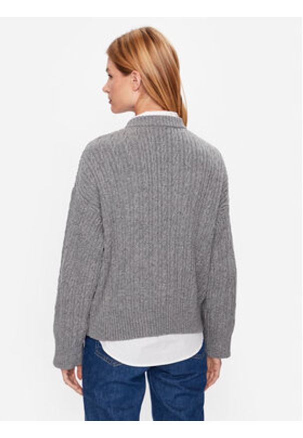 TOMMY HILFIGER - Tommy Hilfiger Sweter WW0WW39003 Szary Oversize. Kolor: szary. Materiał: bawełna, syntetyk