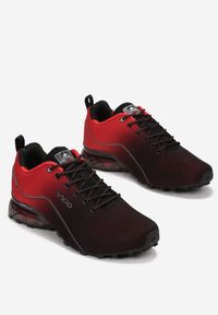 Born2be - Czarno-Czerwone Buty Sportowe Alcidisee. Wysokość cholewki: przed kostkę. Nosek buta: okrągły. Kolor: czarny. Materiał: materiał. Szerokość cholewki: normalna. Wzór: napisy #4