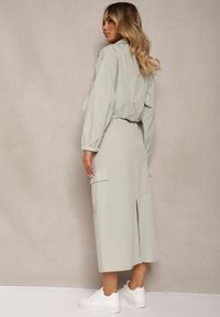 Renee - Miętowy Casualowy Komplet 2-Częściowy Rozpinana Bluza i Spódnica z Kieszeniami na Klapy Lennira. Kolor: miętowy #3