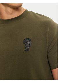 Karl Lagerfeld - KARL LAGERFELD T-Shirt 755082 544221 Zielony Regular Fit. Typ kołnierza: dekolt w karo. Kolor: zielony. Materiał: bawełna #3