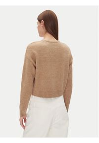 DKNY Sweter DJ4R0424 Beżowy Regular Fit. Kolor: beżowy. Materiał: bawełna #4