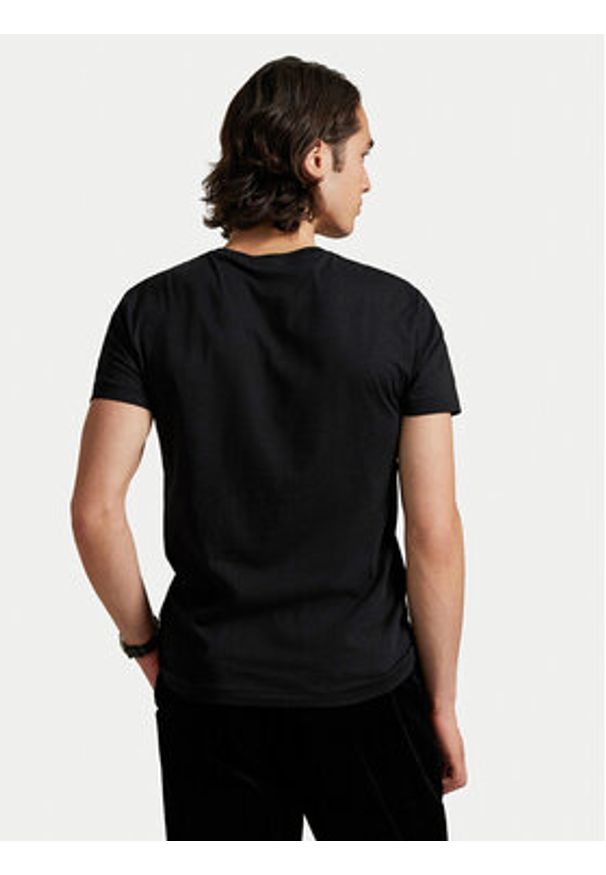 Polo Ralph Lauren T-Shirt 710P00094001 Czarny Custom Slim Fit. Typ kołnierza: polo. Kolor: czarny. Materiał: bawełna