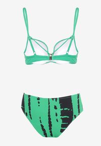 Renee - Zielono-Czarne Bikini Strój Dwuczęściowy Biustonosz z Regulowanymi Ramiączkami Majtki High Waist Laloen. Stan: podwyższony. Kolor: zielony #6