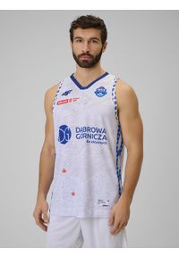 4f - 4F Koszulka meczowa replika domowa z sezonu 2025/26 męska 4F x MKS Dąbrowa Górnicza - biała M. Kolor: wielokolorowy. Materiał: skóra, dzianina. Wzór: nadruk. Sport: fitness, koszykówka #1