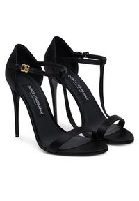 DOLCE & GABBANA - Dolce&Gabbana Sandały CR1766 A7630 Czarny. Kolor: czarny. Materiał: materiał