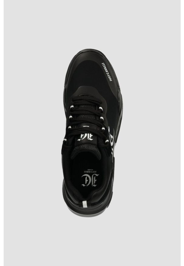 Just Cavalli - JUST CAVALLI Czarne sneakersy Fondo Casper. Kolor: czarny